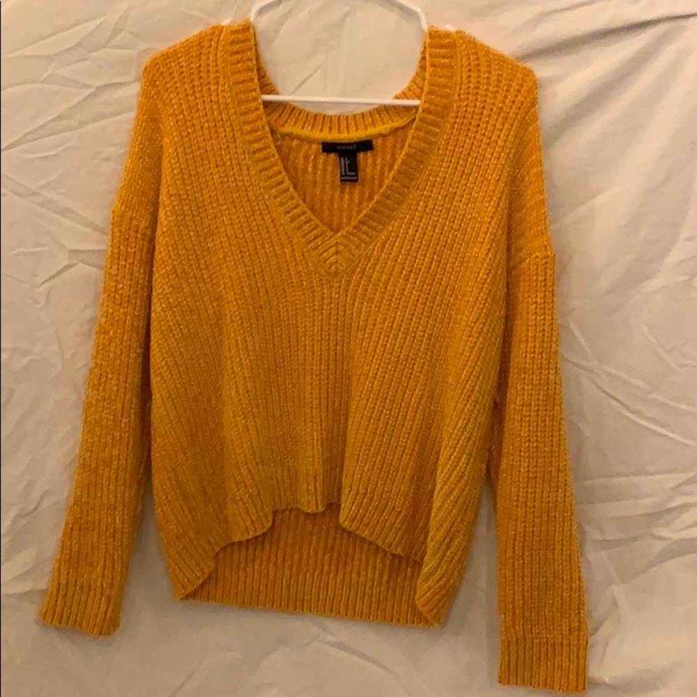 Golden chenille sweater